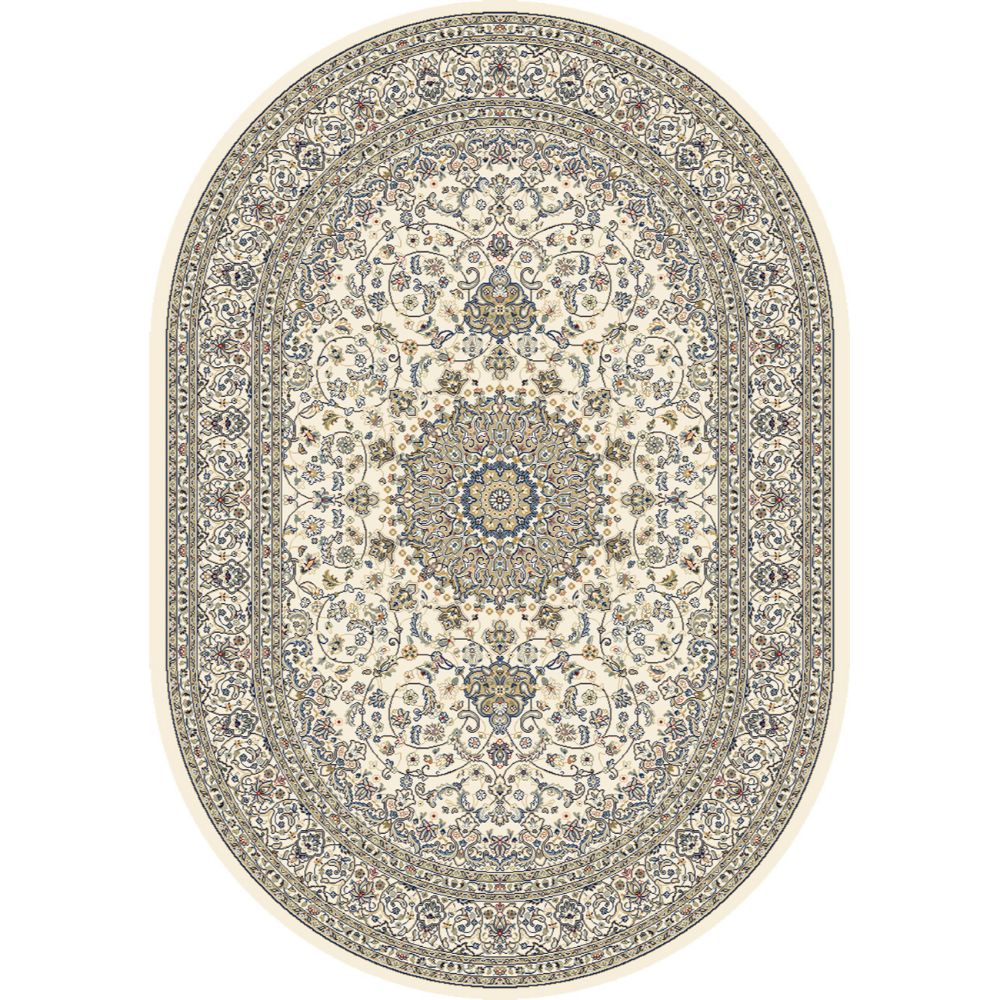 Dynamic Rugs 57119-6464 Ancient Garden 5.3 Ft. X 7.7 Ft. Oval Rug in Ivory